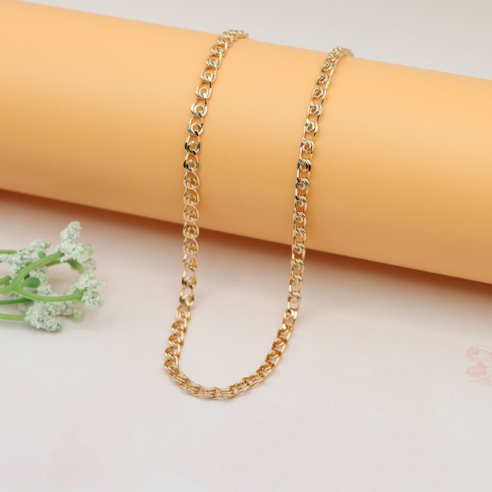 "Chunky Rose Gold Chain Necklace with Bold Polished Links, XPNL0174
